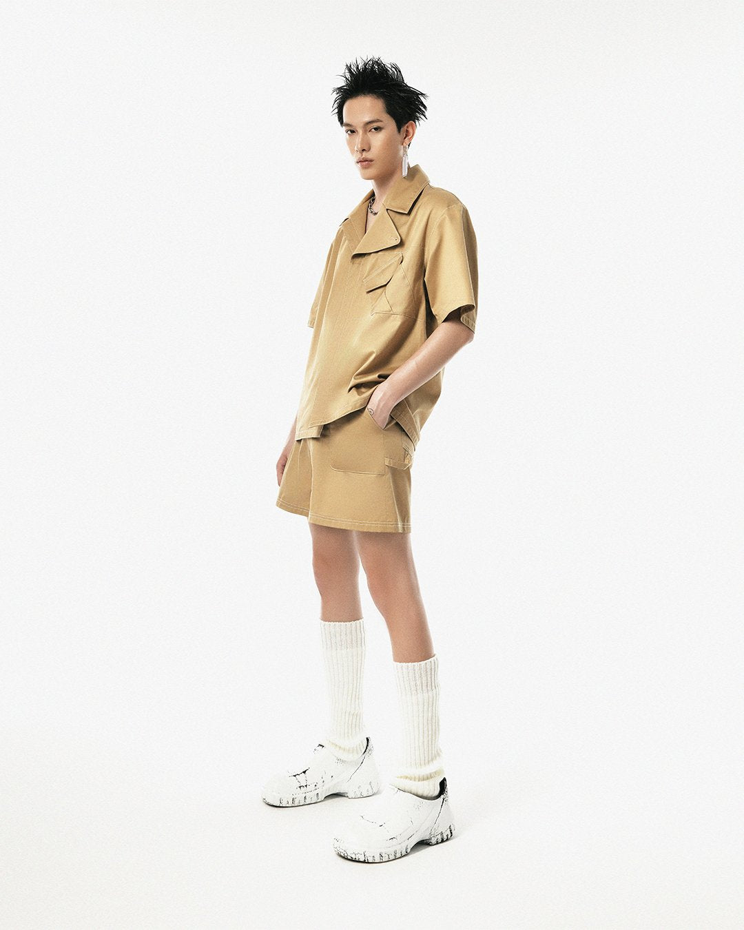 Unisex Camel Light-weight Khaki Shorts