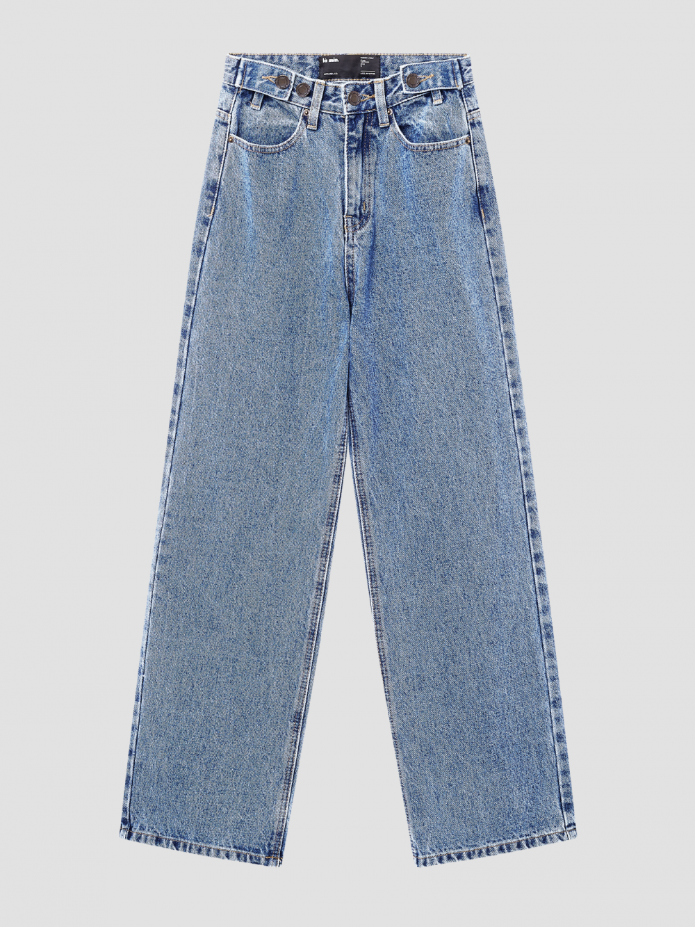 STRAIGHT LEG BUTTON JEANS