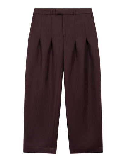 brown-sta-prest-pleated-balloon-trousers saomai astoud