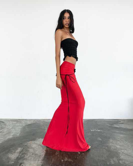 LONG RED DREAM SKIRT | RED