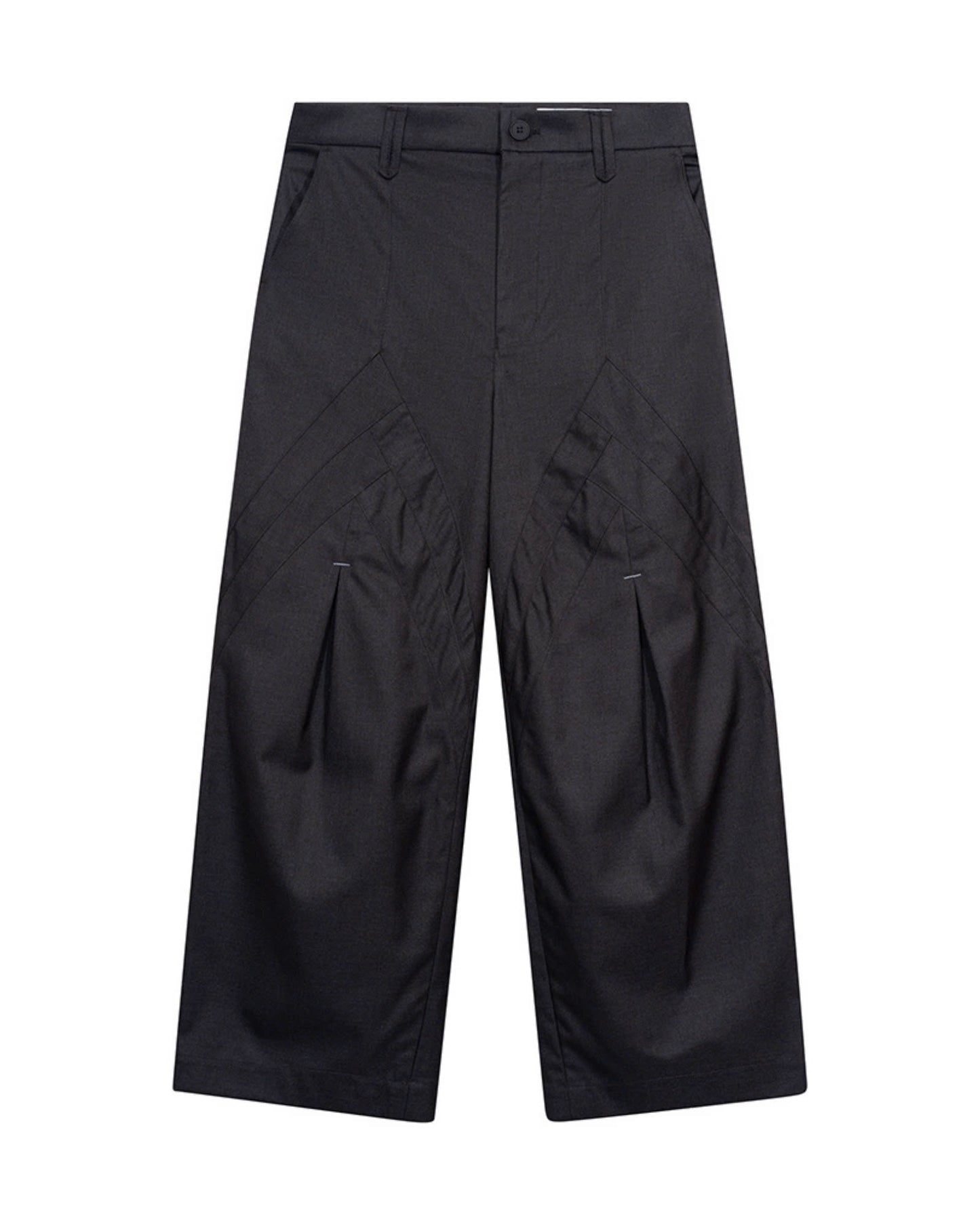 Dark Gray Bamboo Shoot Pleated Trousers