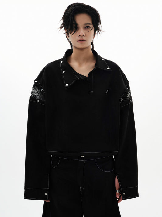 p-plaid-detachable-colar-shirt-black-THEPRSN