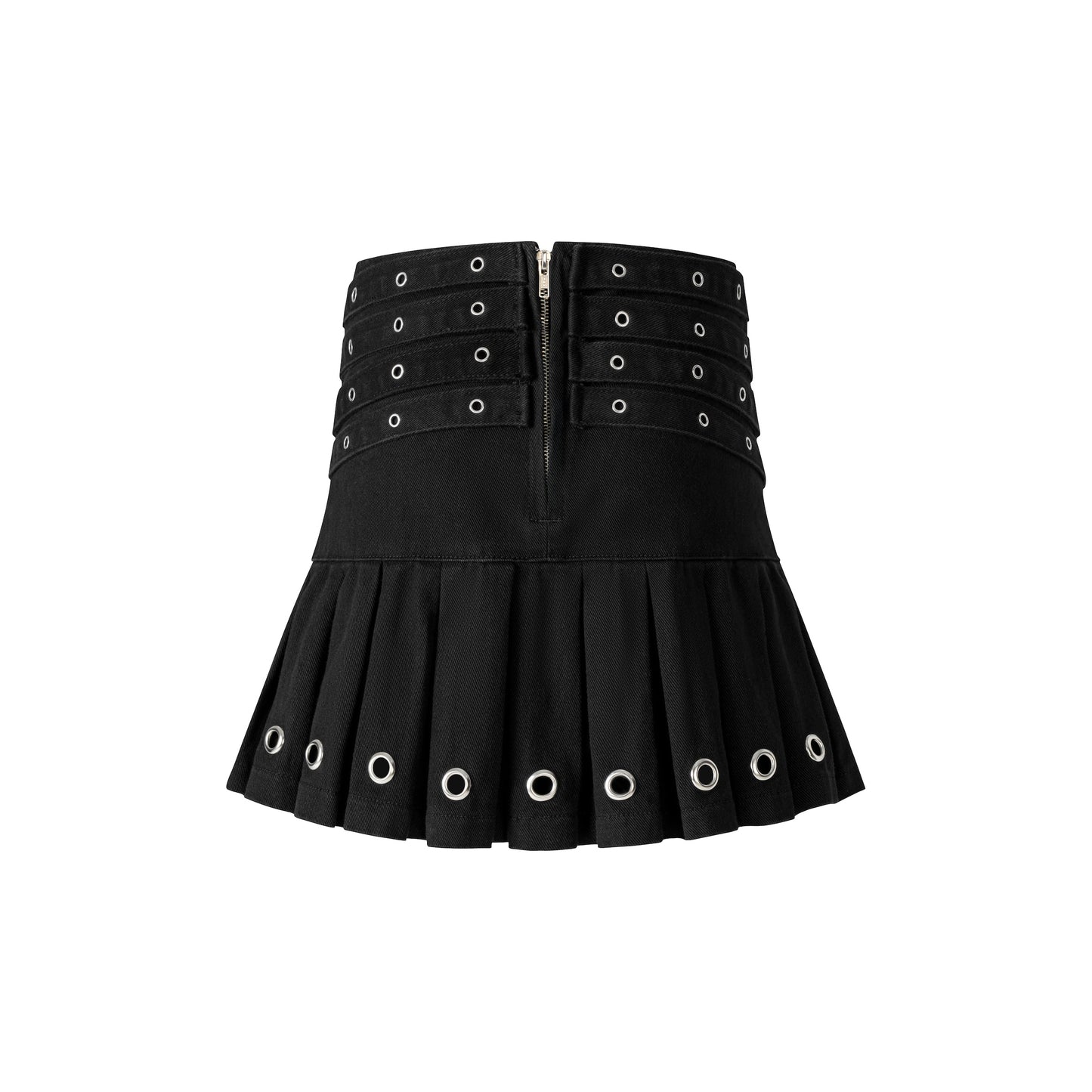 ssss-women-black-multi-buckle-pleated-skirt aesir astoud