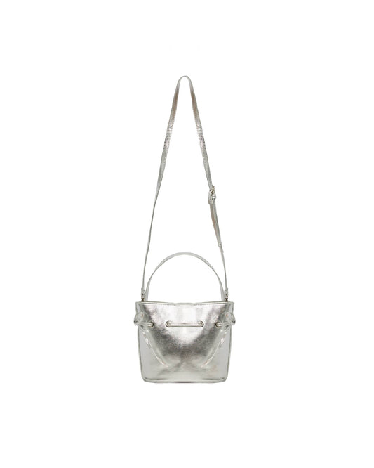 SIlver Bow Sides Bucket Bag