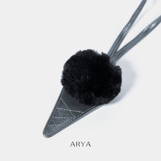 Black Gray Ice Cream Charm by ARYA, PU leather, 3.15 inches, 4.33-inch strap - ASTOUD