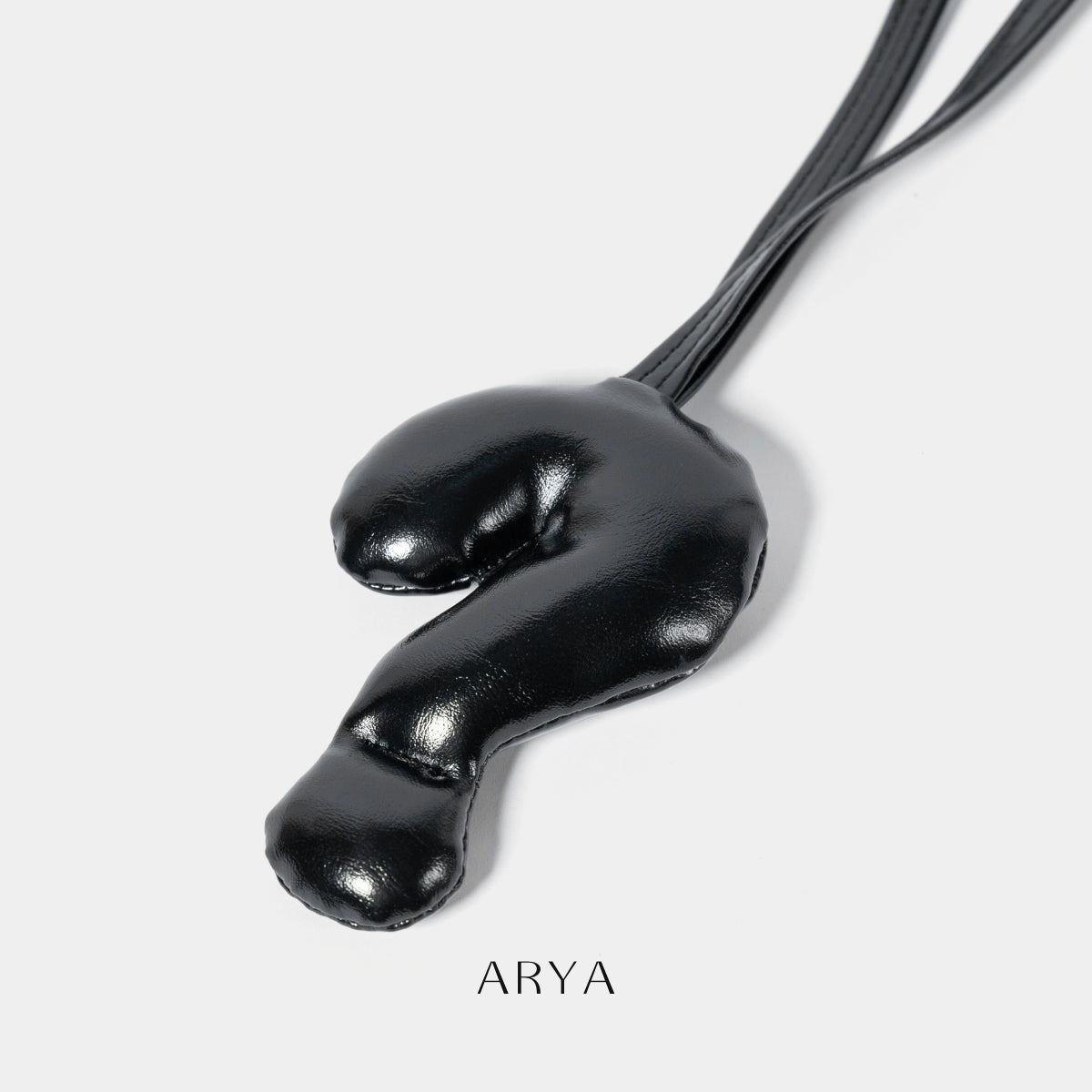 Black Question Mark Charm by ARYA, PU leather, 2.36 inches, 3.15-inch strap - ASTOUD.