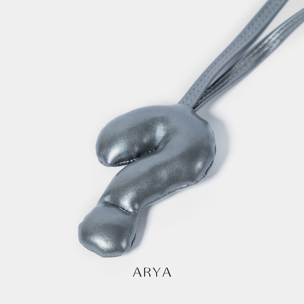 Gray Question Mark Charm by ARYA, PU leather, 2.36 inches, 3.15-inch strap - ASTOUD.