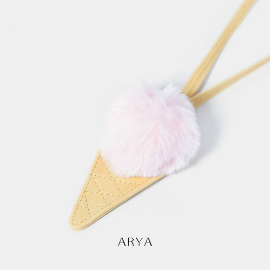 Pink Yellow Ice Cream Charm by ARYA, PU leather, 3.15 inches, 4.33-inch strap - ASTOUD