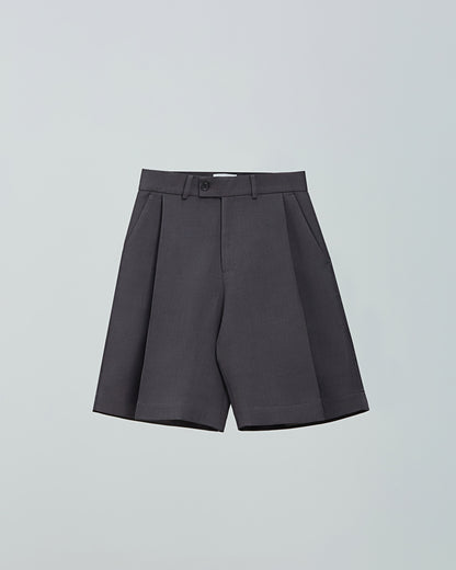 PLEATED SHORTS | DARK GREY