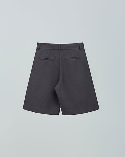 PLEATED SHORTS | DARK GREY