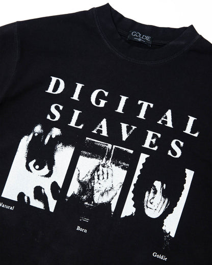 DIGITAL SLAVES Black T-Shirt with silk screen print