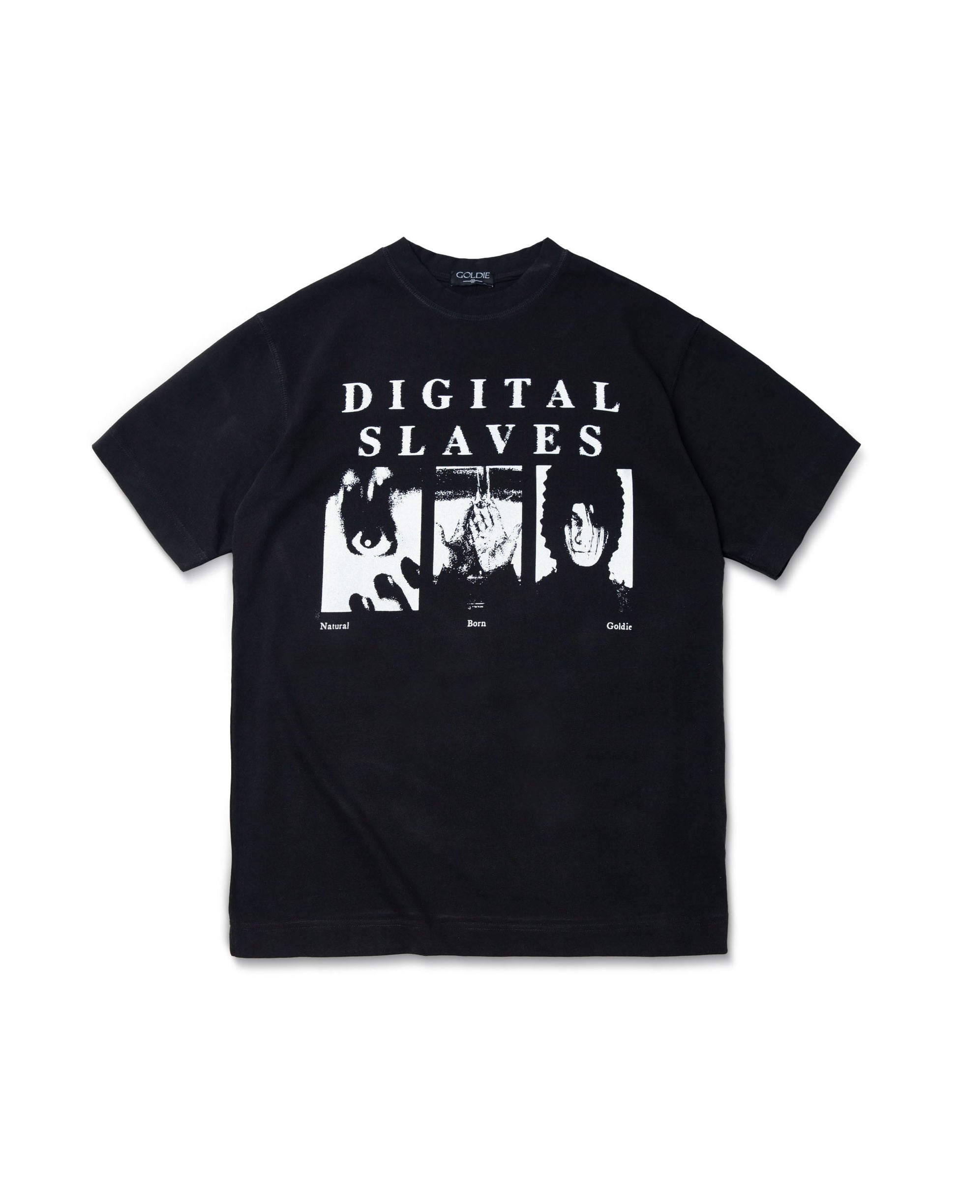 DIGITAL SLAVES Black T-Shirt with silk screen print