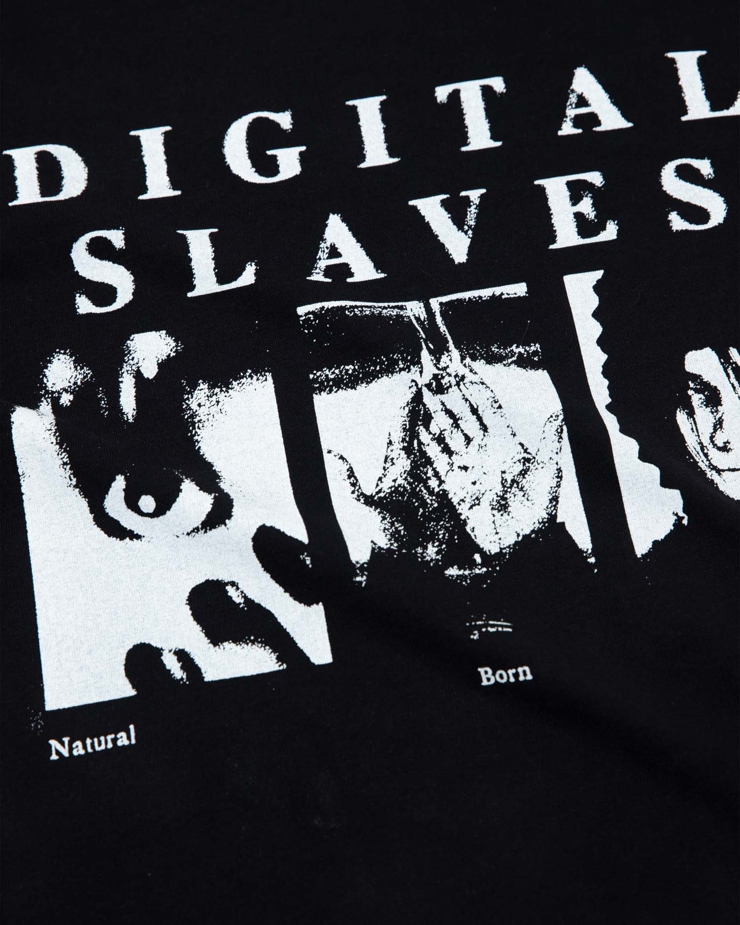 DIGITAL SLAVES Black T-Shirt with silk screen print