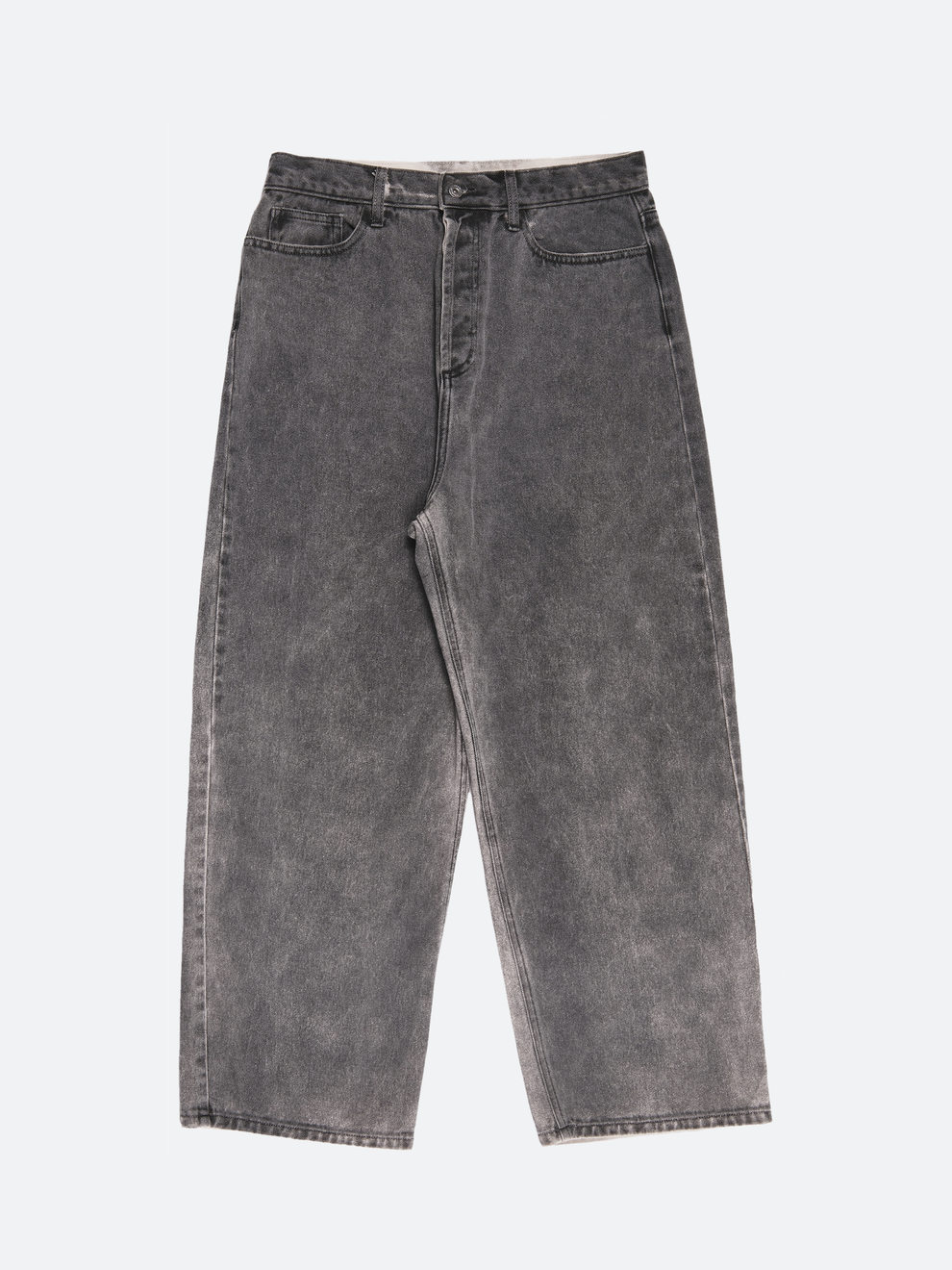 FRAGILE CLUB - Gray-Dyed Baggy Denim - ASTOUD