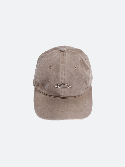 brown-logo-washed-cap-FRAGILE-CLUB -astoud